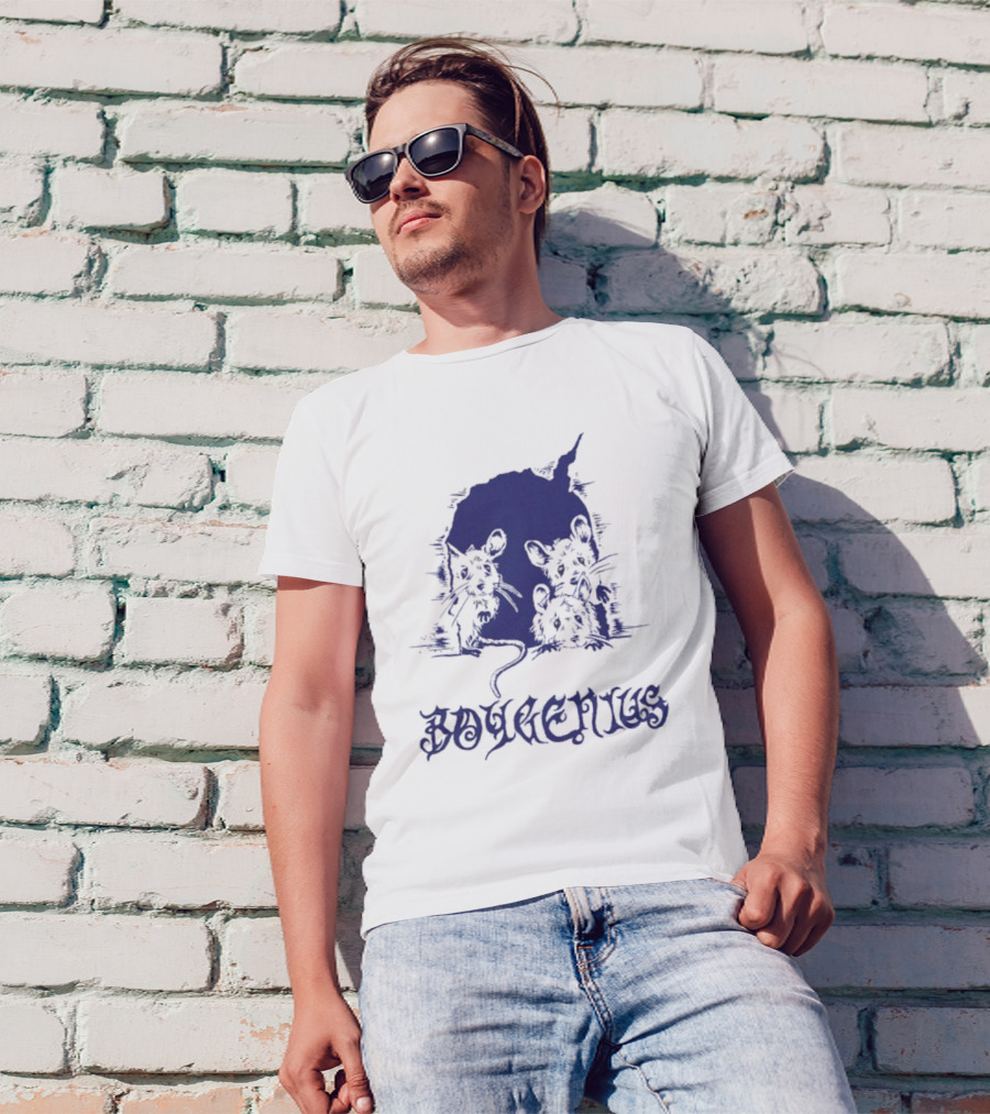 Boygenius Blue Mice Trio Dark Gothic Font T-Shirt