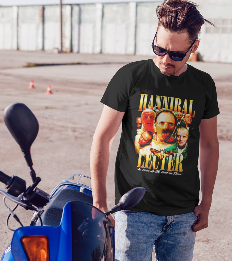 Hannibal Lecter I'm Having An Old Friend For Dinner With Multiple Faces And Moth T-Shirt