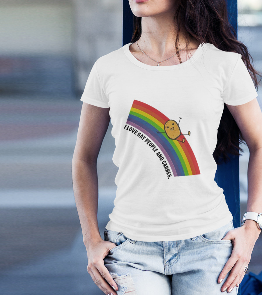 I Love Gay People And Carbes Rainbow Potato T-Shirt