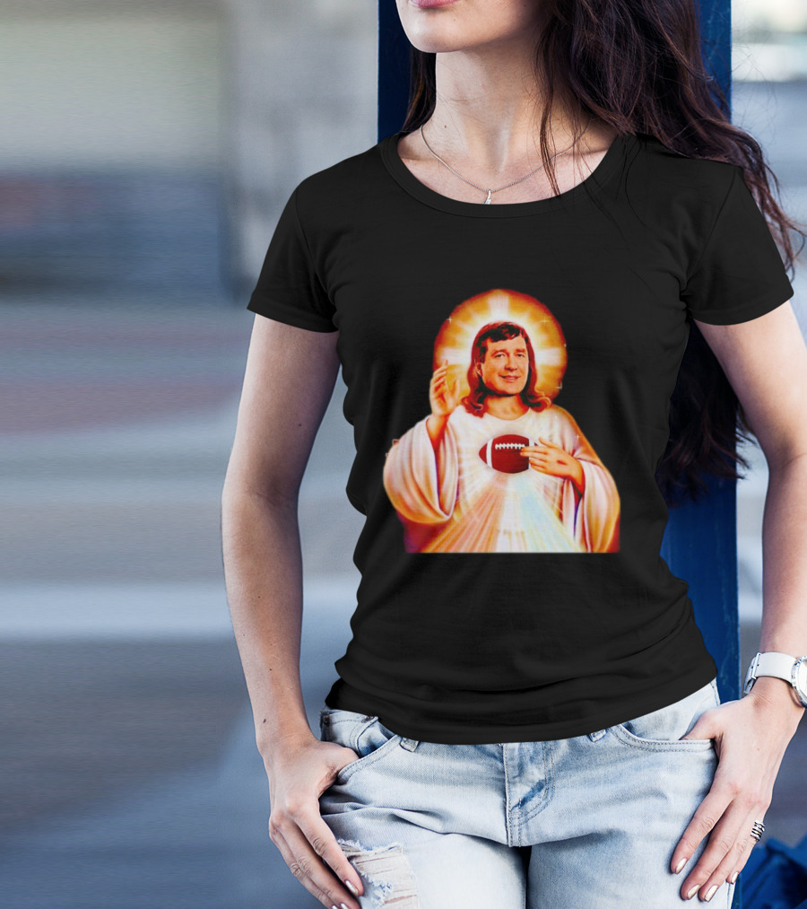 Church Of Smart Jesus With Football Halo T-Shirt
