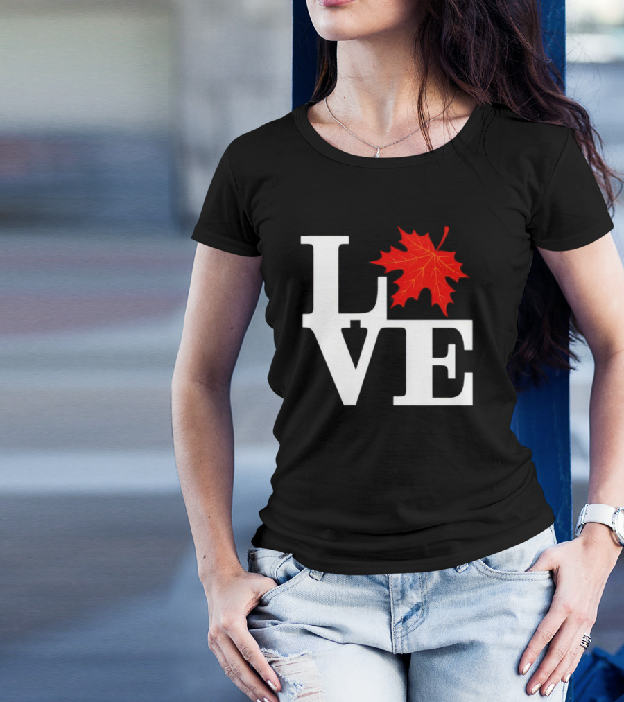 I Love Fall Season Leaf T-Shirt