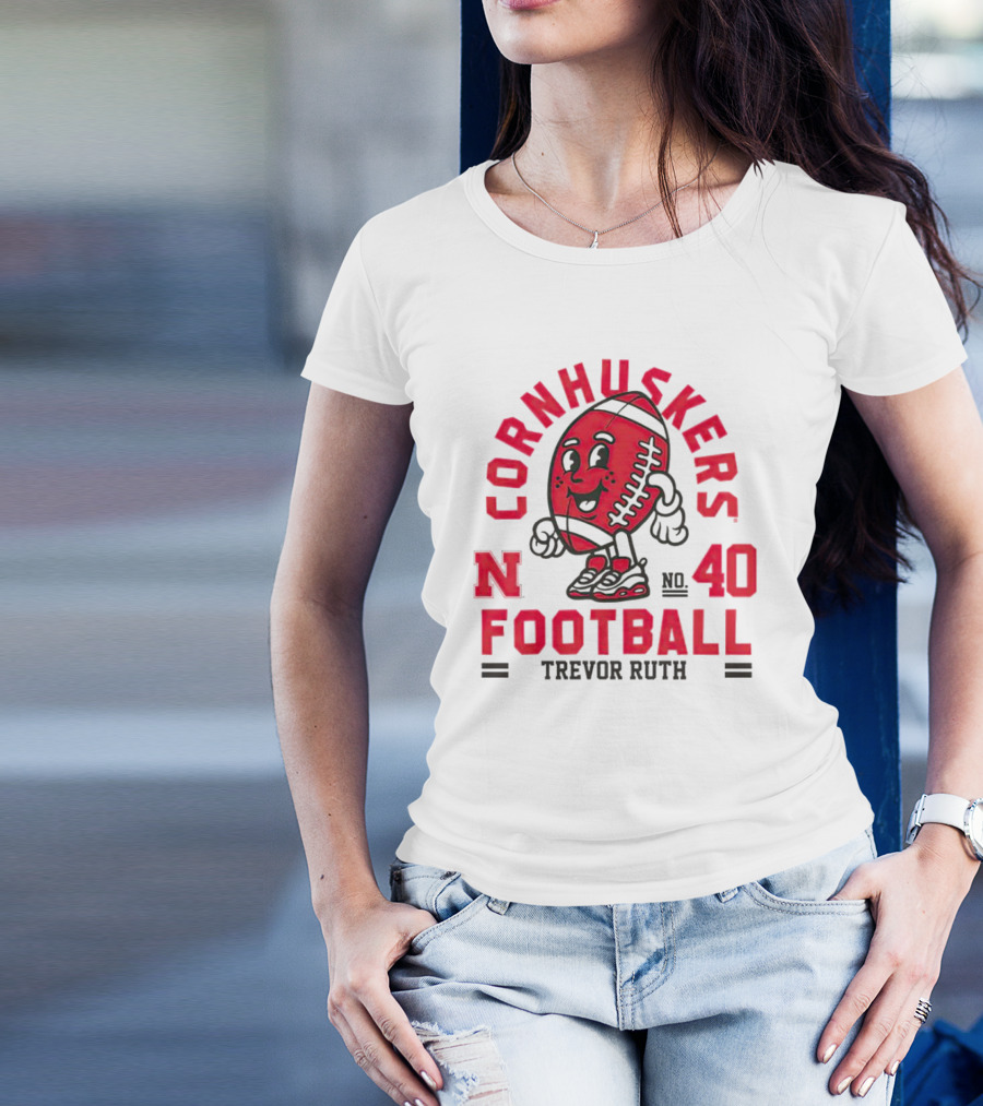 Cornhuskers Nebraska Football Trevor Ruth 40 T-Shirt