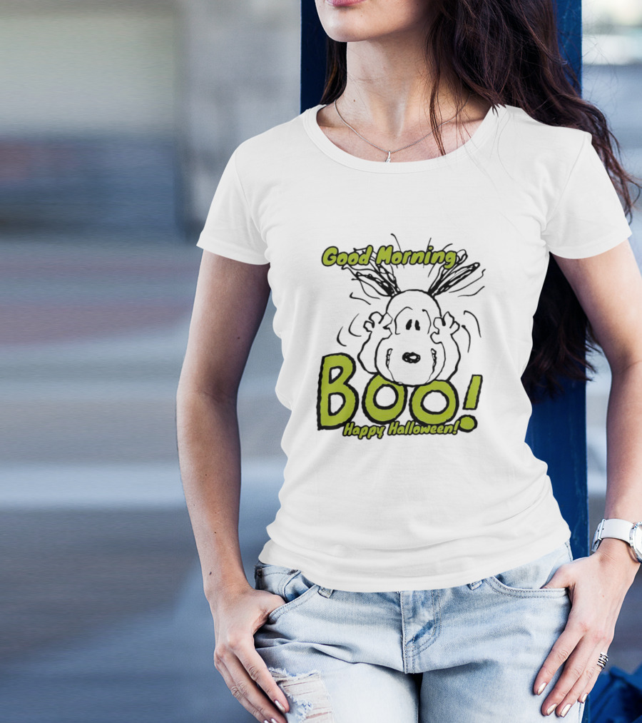 Good Morning Boo Happy Halloween Snoopy T-Shirt