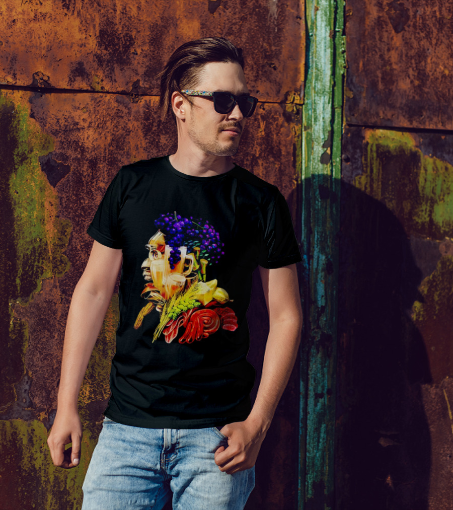 Toru Yano Damashie Baroque Food Face With Grapes And Wheat T-Shirt