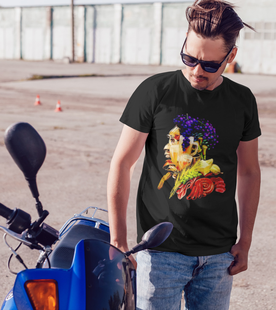 Toru Yano Damashie Baroque Food Face With Grapes And Wheat T-Shirt