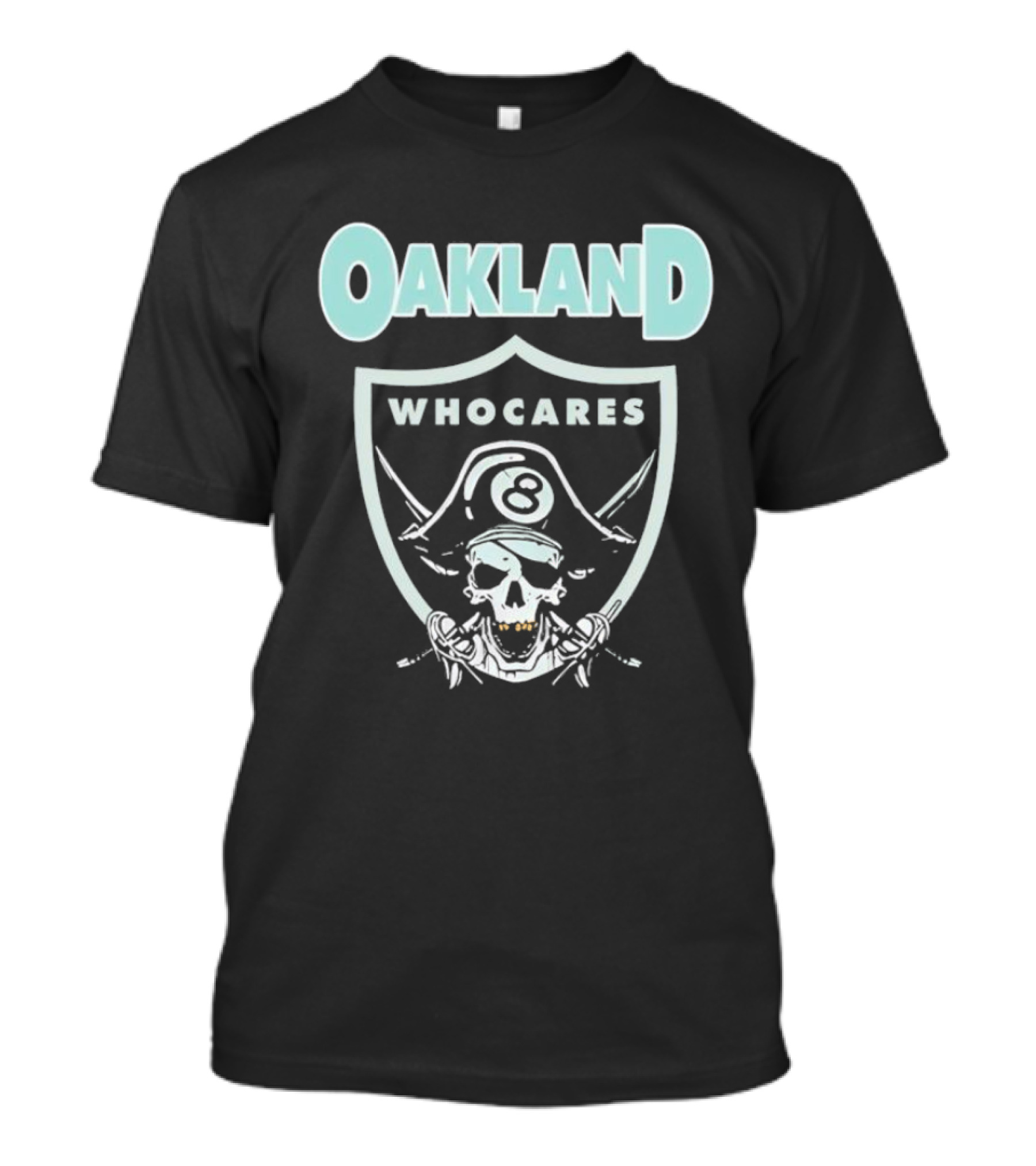 Oakland Raiders Skull Who Cares Eight T-Shirt