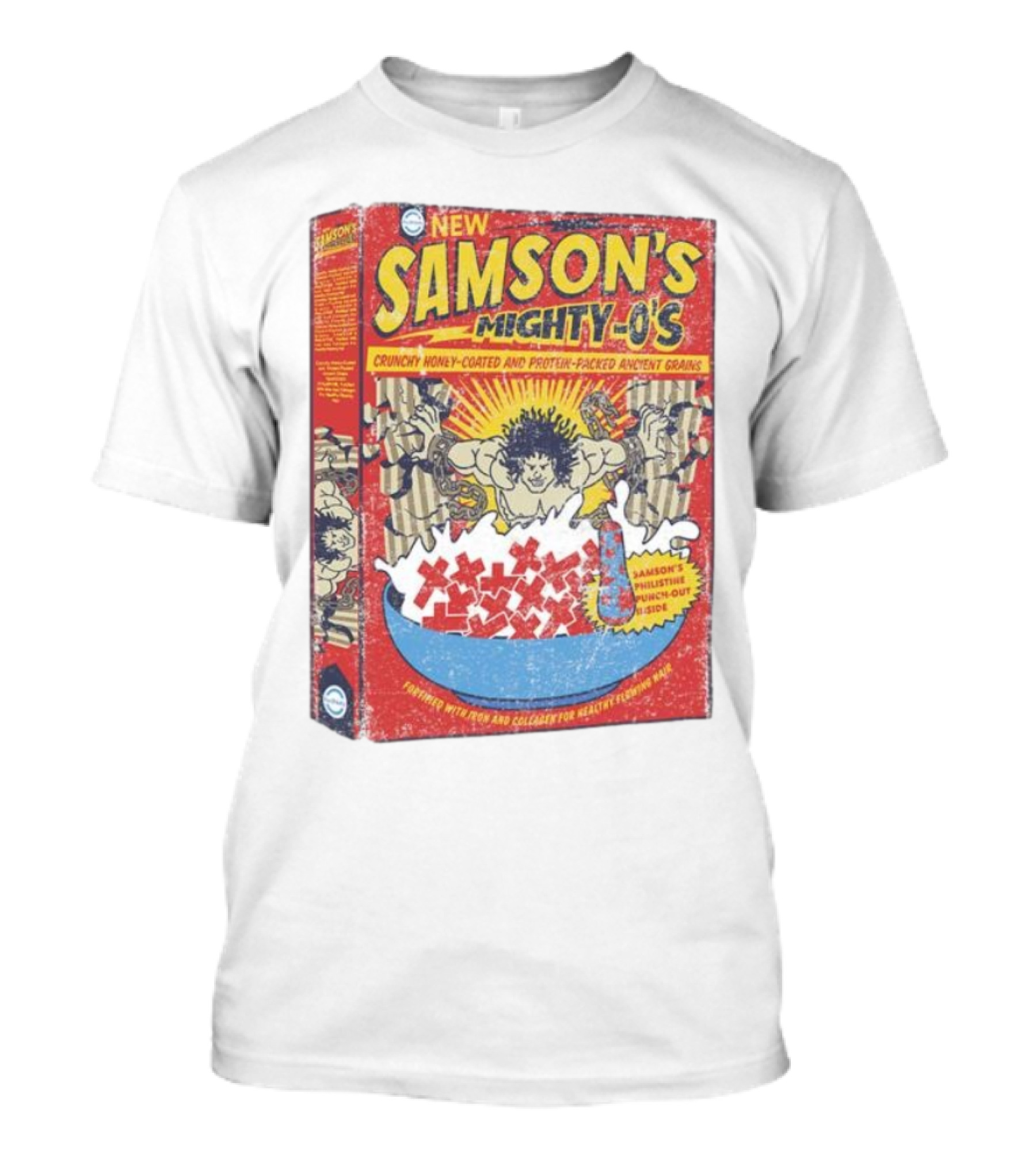 New Samson's Mighty-O's Crunchy Honey-Coated Protein-Packed Ancient Grains T-Shirt