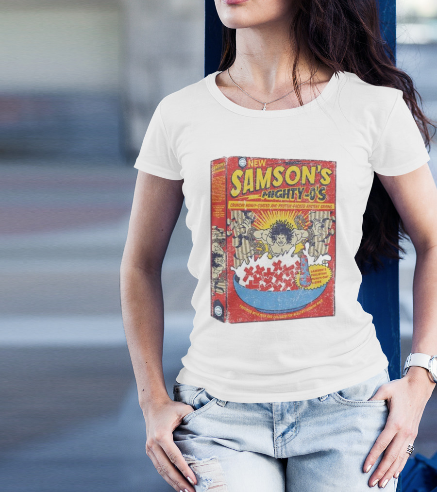 New Samson's Mighty-O's Crunchy Honey-Coated Protein-Packed Ancient Grains T-Shirt