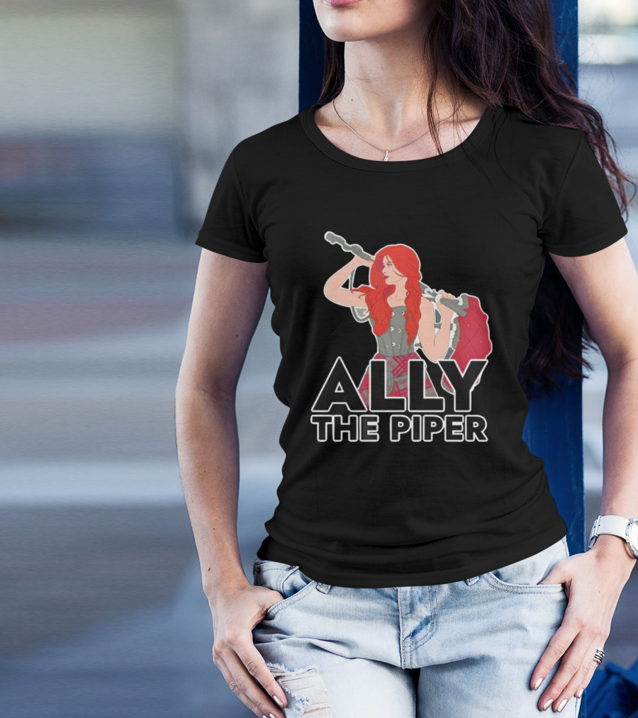 Ally The Piper Scottish Bagpipe Musician Redhead T-Shirt