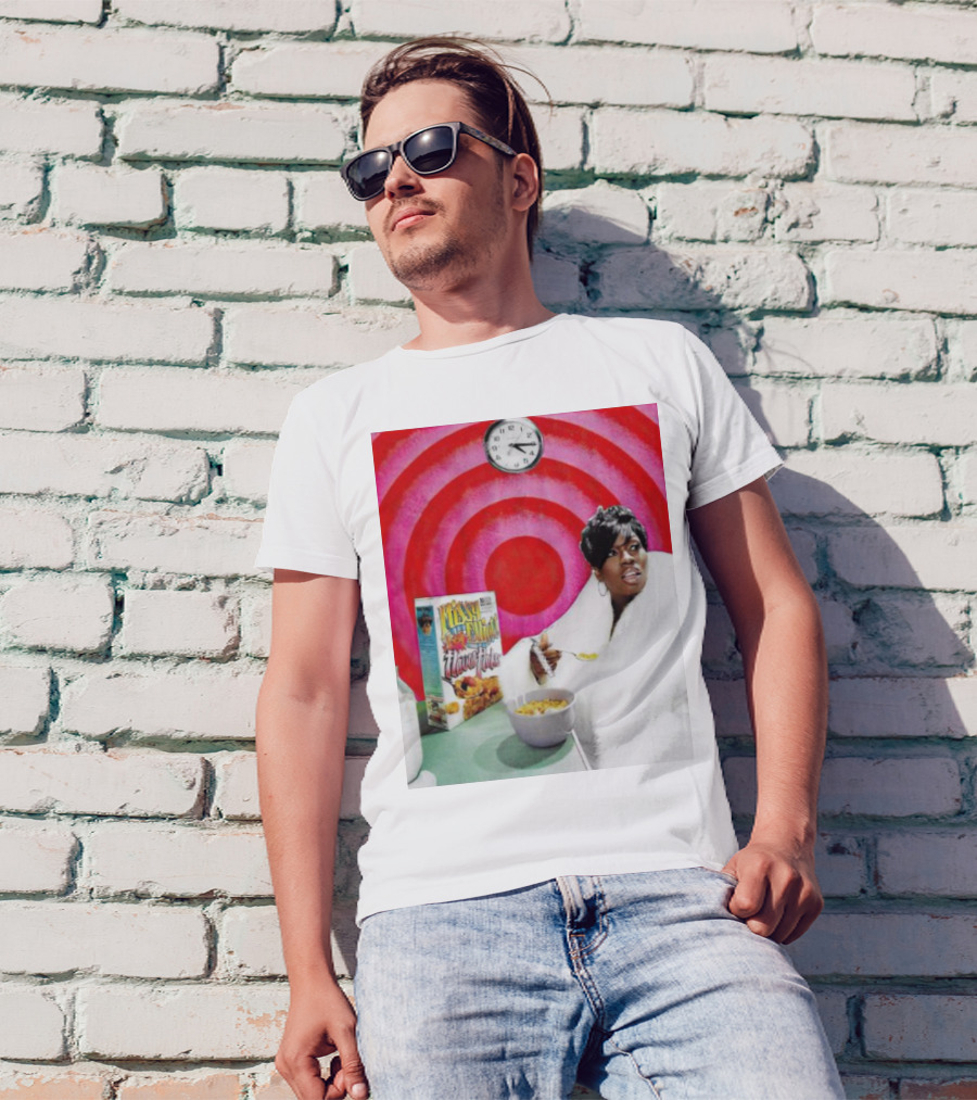 Missy Elliott Flav•O•Fleks Cereal With Red Spiral Clock Background T-Shirt