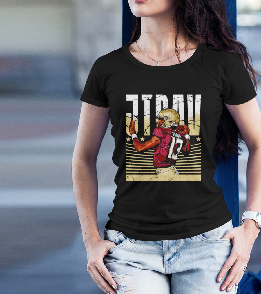 JTrav Jordan Travis Football Stars Stripes T-Shirt