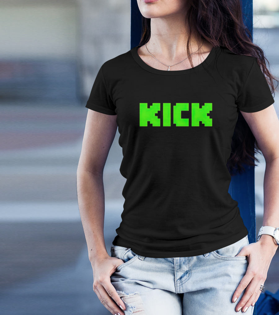 Kick Green Logo Pixel T-Shirt