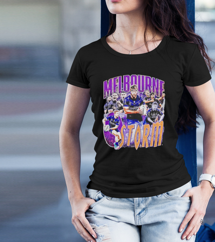 MELBOURNE STORM NRL TEAM ACTION COLLAGE T-Shirt