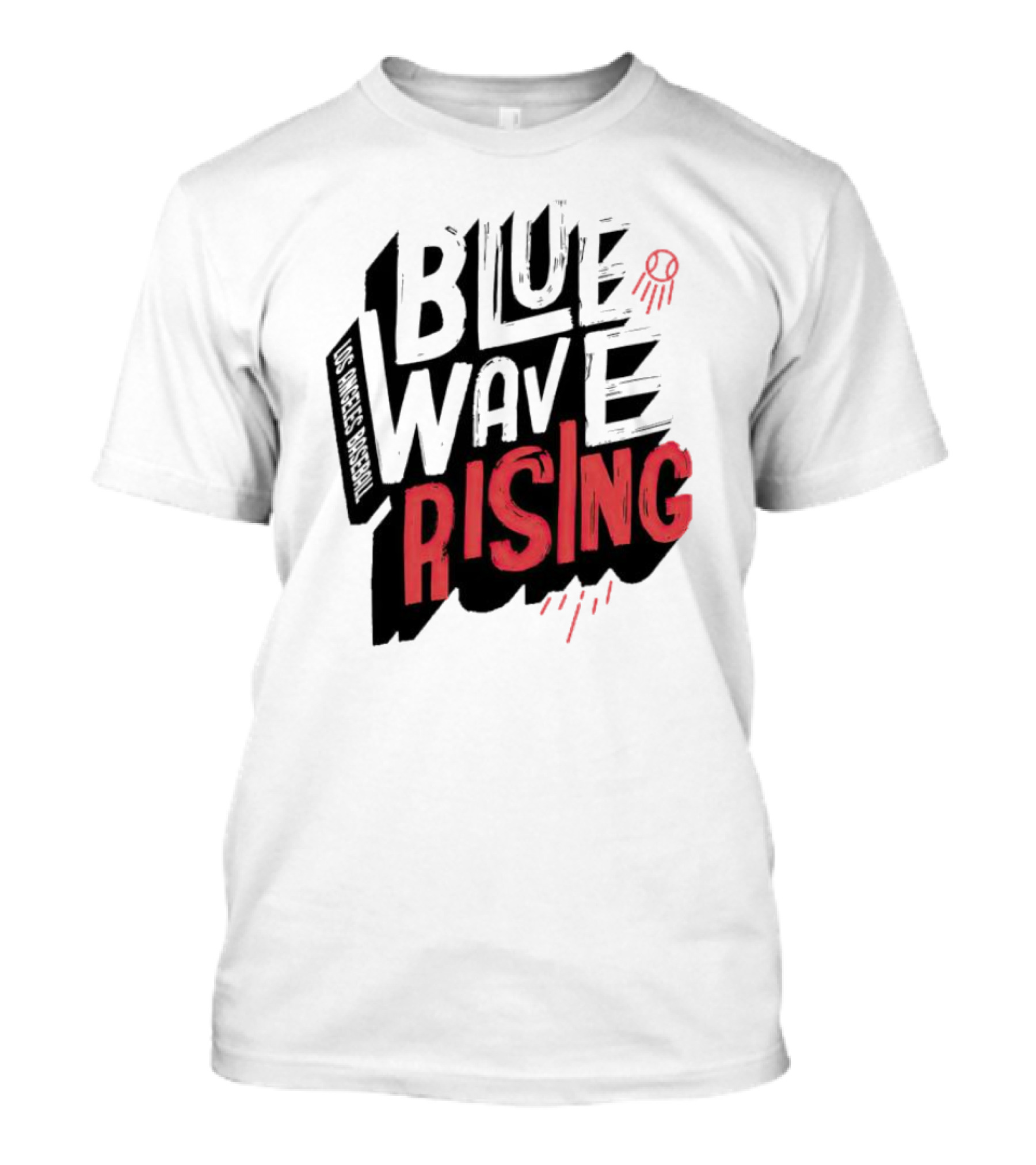 Los Angeles Baseball Blue Wave Rising T-Shirt