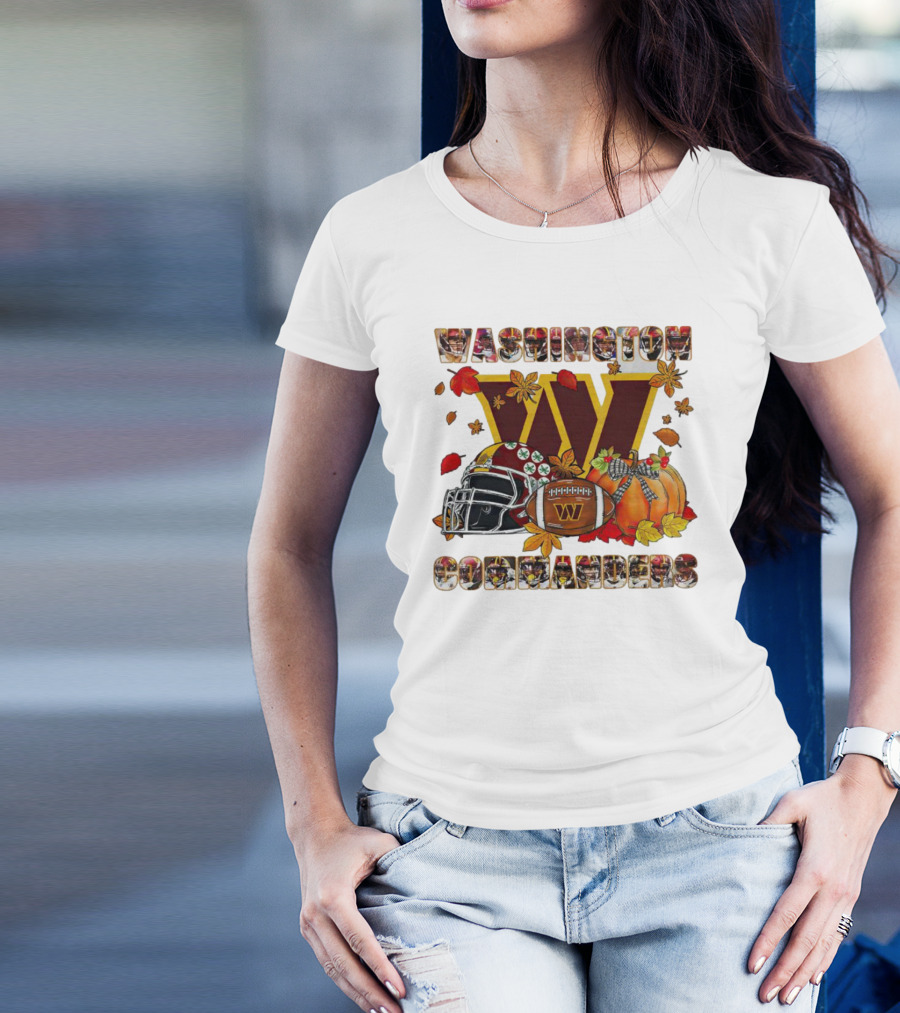 Washington Commanders Fall Helmet Football Pumpkin T-Shirt