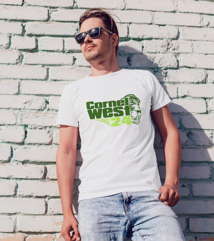 Cornel West 24 Bust Portrait In Green T-Shirt