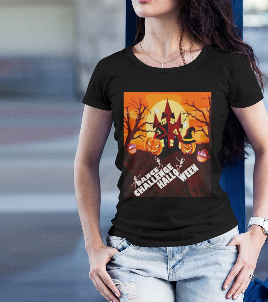 Dance Challenge Halloween Pumpkin Haunted House Spooky Night T-Shirt