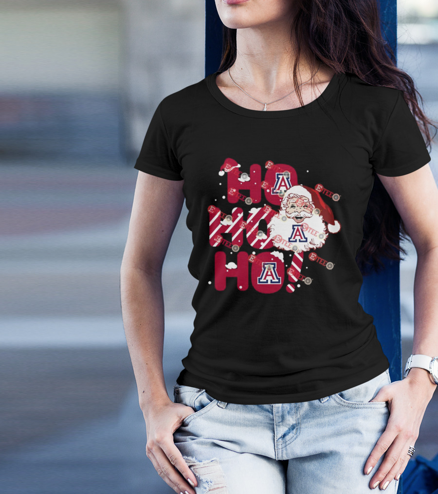 Arizona Wildcats Santa Claus Ho Ho Ho Christmas Holiday Spirit T-Shirt