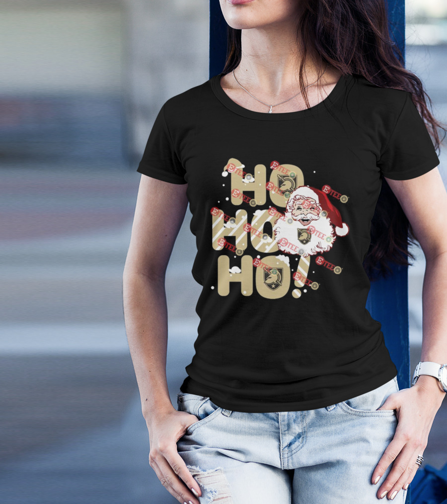 Army Black Knights Santa Claus Ho Ho Ho Christmas Holiday Cheer T-Shirt