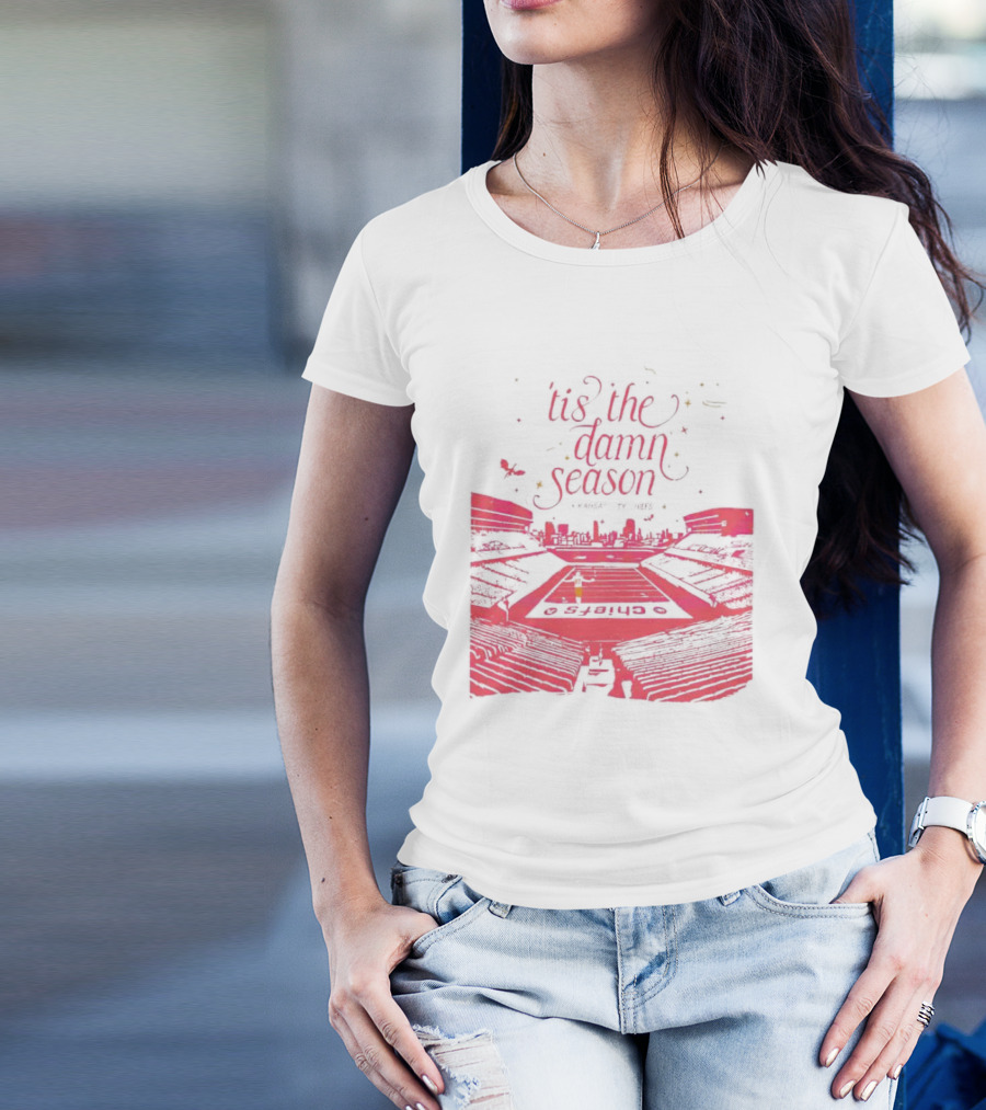 Chiefs Stadium 'Tis The Damn Season Football Night Lights T-Shirt