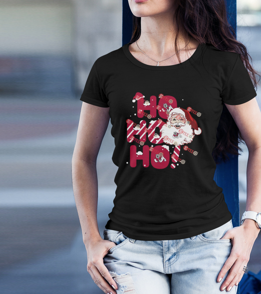 Fresno State Bulldogs Santa Claus Christmas Ho Ho Ho T-Shirt
