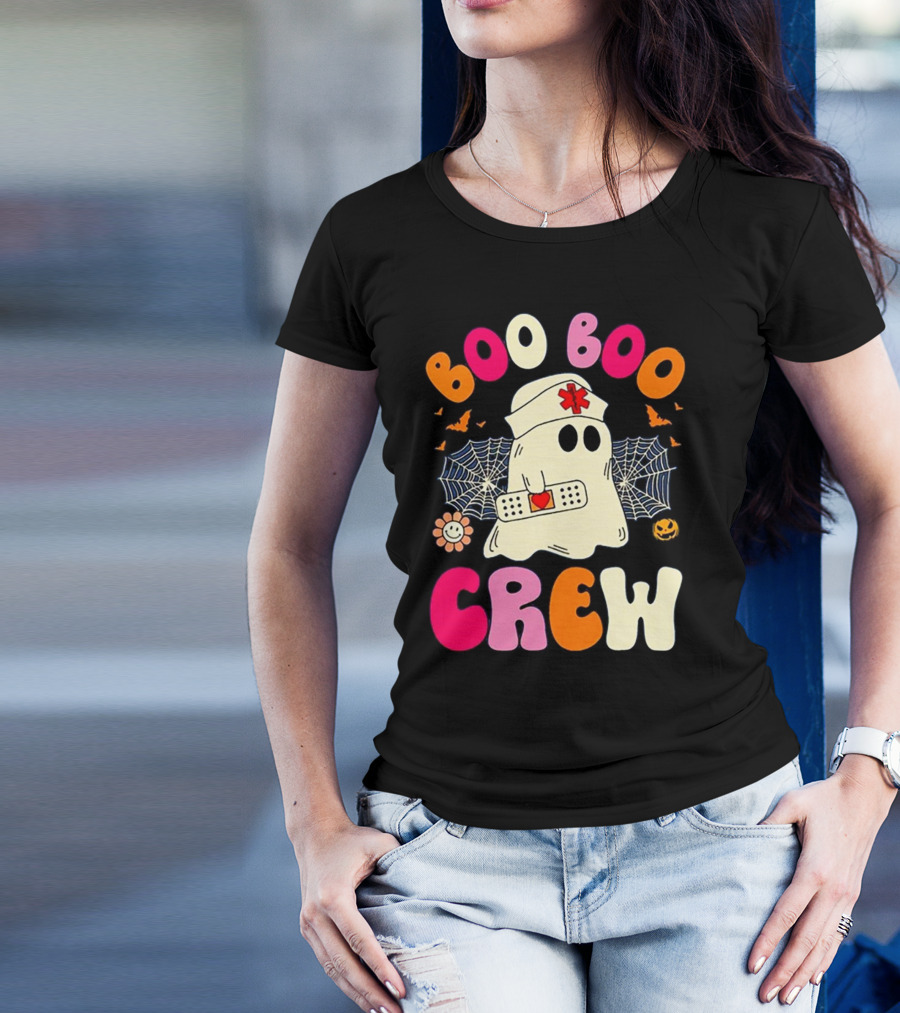 Groovy Boo Boo Crew Funny Nurse Ghost Halloween T-Shirt