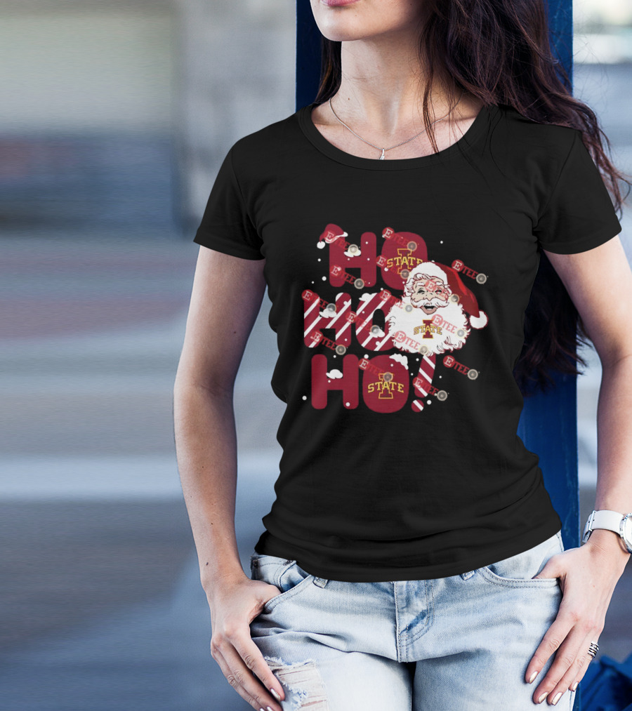 Iowa State Cyclones Santa Claus Ho Ho Ho Christmas T-Shirt