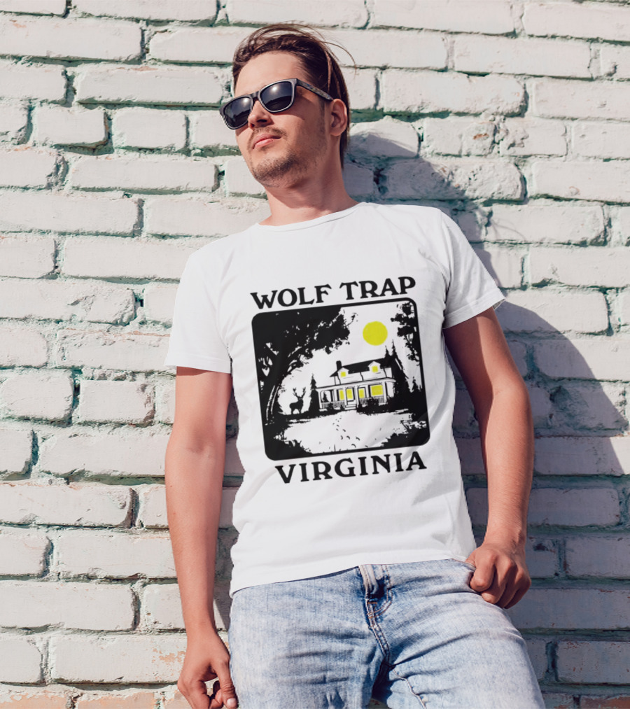 Wolf Trap Virginia Night Scene With Cabin And Deer T-Shirt