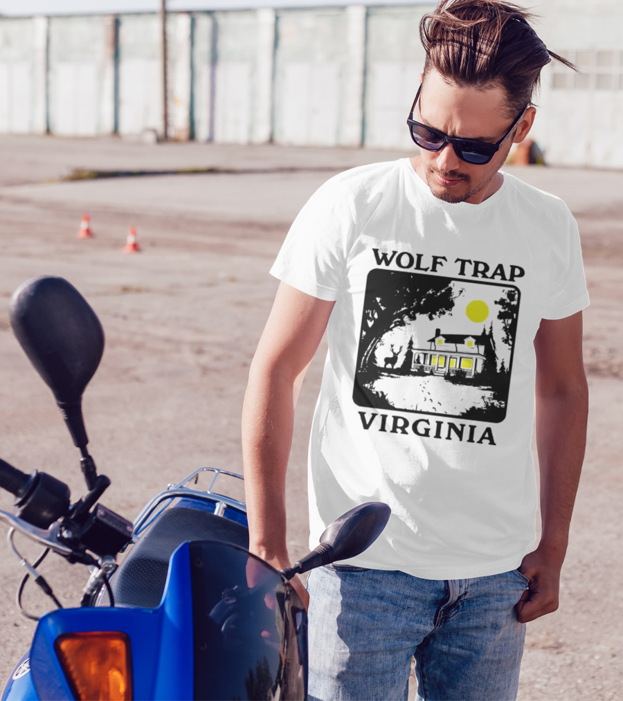 Wolf Trap Virginia Night Scene With Cabin And Deer T-Shirt