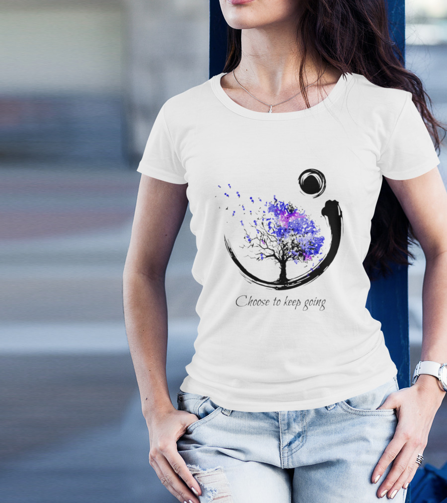 Choose To Keep Going Enso Tree With Splatter Art And Circle T-Shirt