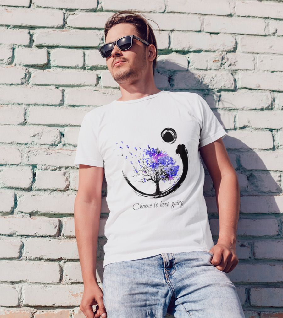 Choose To Keep Going Enso Tree With Splatter Art And Circle T-Shirt