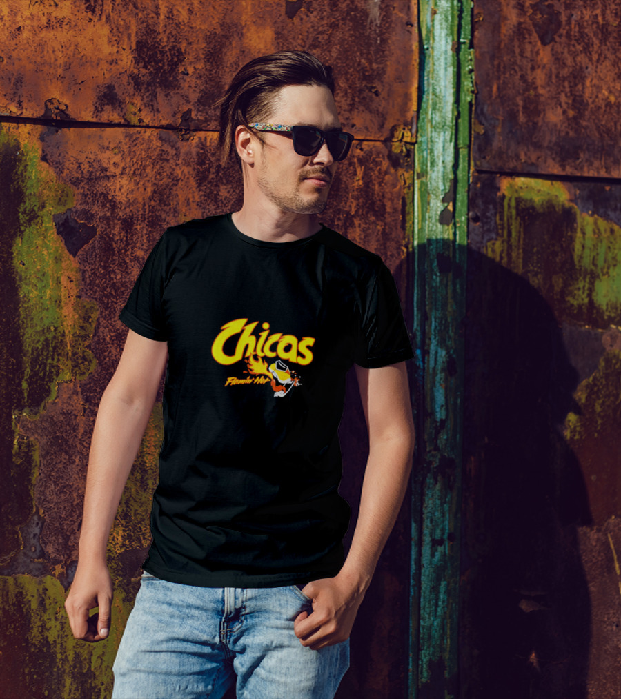 Chicas Flamin’ Hot Cheetos Cartoon Flame T-Shirt
