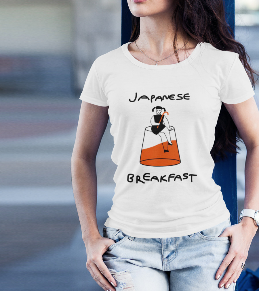Japanese Breakfast Juice Girl Sitting On Orange Drink T-Shirt