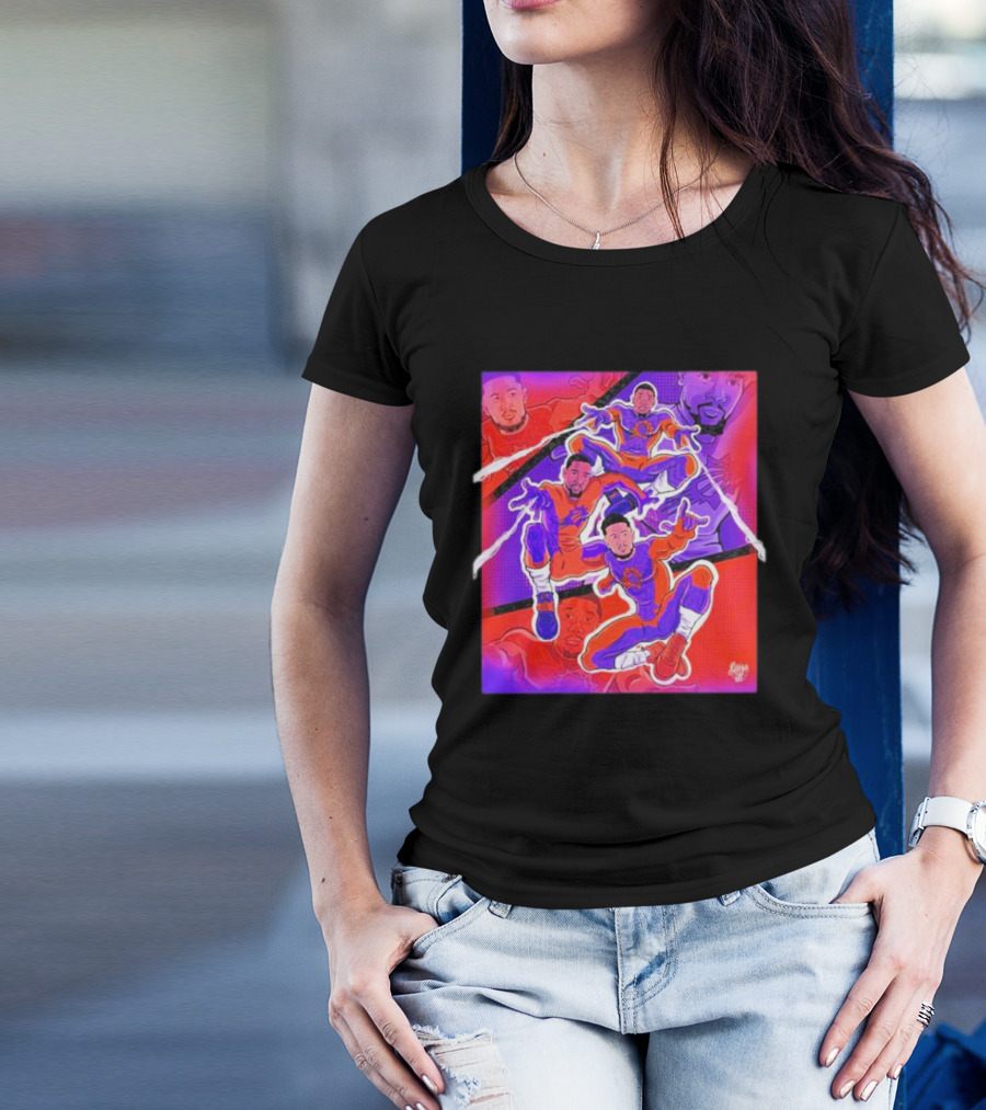 Phoenix Suns Spider Man With Great Power Comes Great Responsibility NBA Basketball Team Crossover T-Shirt