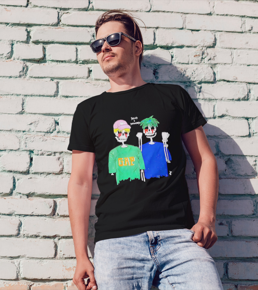 Dead And Detached Peep And Tracy Skeletons Wearing GAP T-Shirt