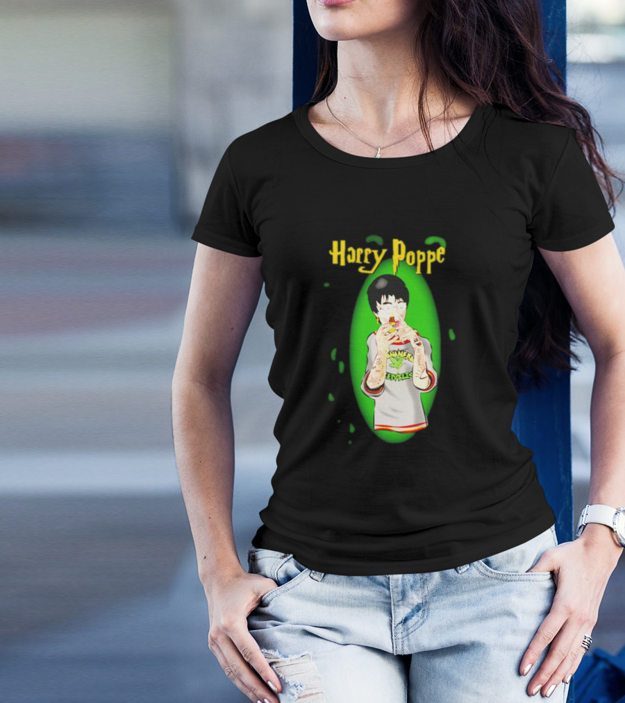 Harry Poppe Marijuana Dude With Tattoo Sleeves Smoking Weed T-Shirt