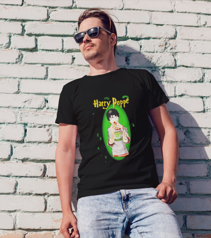 Harry Poppe Marijuana Dude With Tattoo Sleeves Smoking Weed T-Shirt