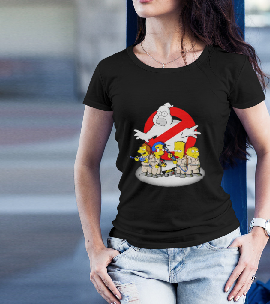 The Simpsons Homer Ghostbusters Parody With Bart And Friends In Uniforms T-Shirt