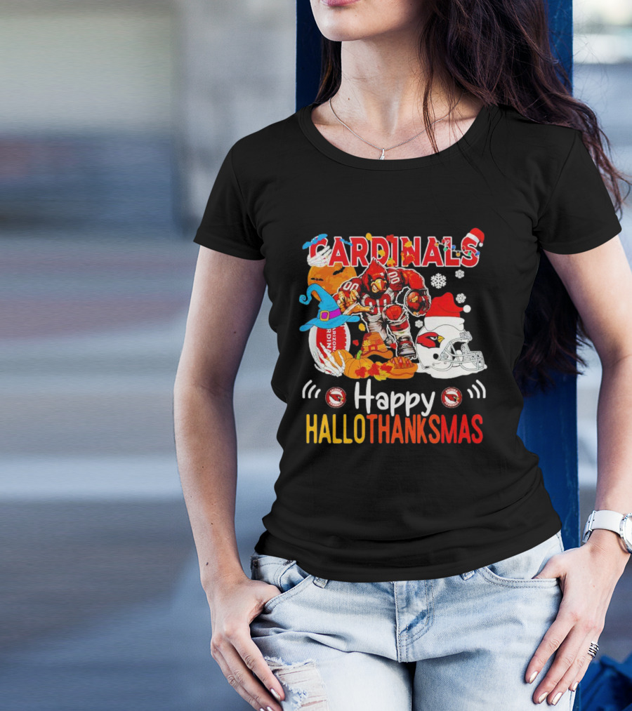 Cardinals Mascot 88 Happy Hallothanksmas Arizona T-Shirt