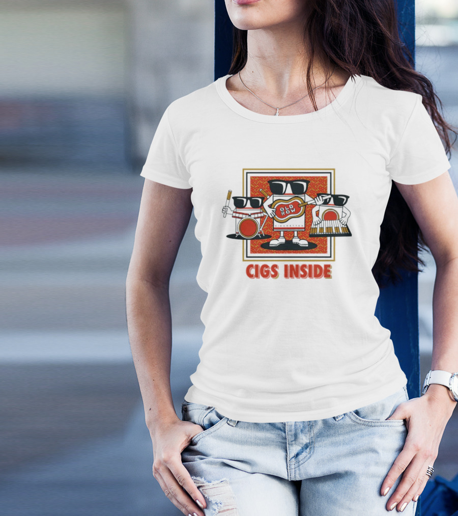 Cigs Inside Guitar Band With Sunglasses And Instruments T-Shirt