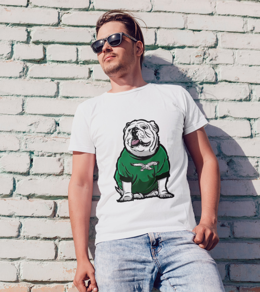 Dawg In Philadelphia Eagles Green Mascot Shirt With Bulldog And Eagle T-Shirt