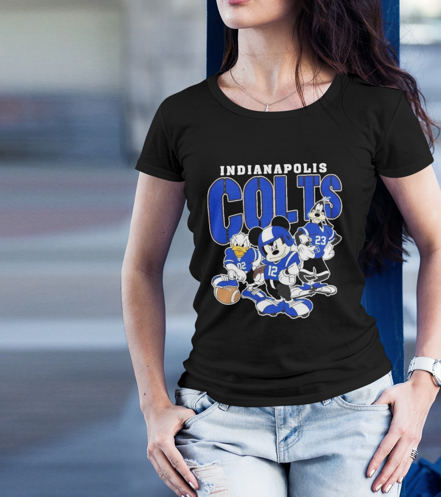 Indianapolis Colts Disney Mickey Donald Duck Goofy Football Team T-Shirt
