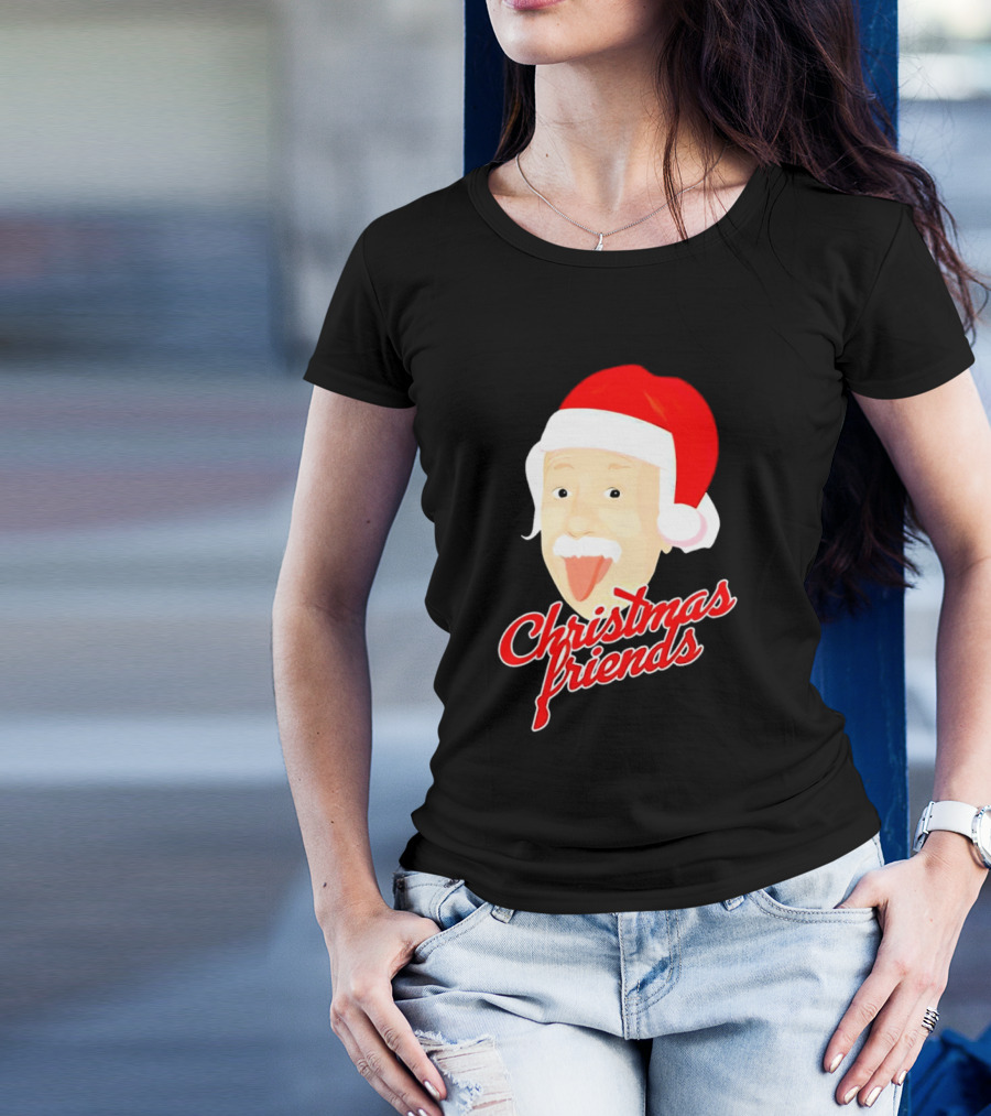 Albert Einstein Santa Hat Christmas Friends T-Shirt