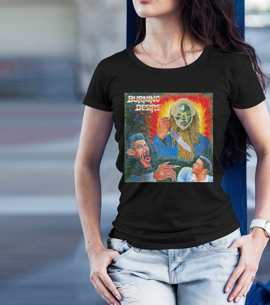 Burning Desire Album Cover Art Mask Knife Creature Mike T-Shirt