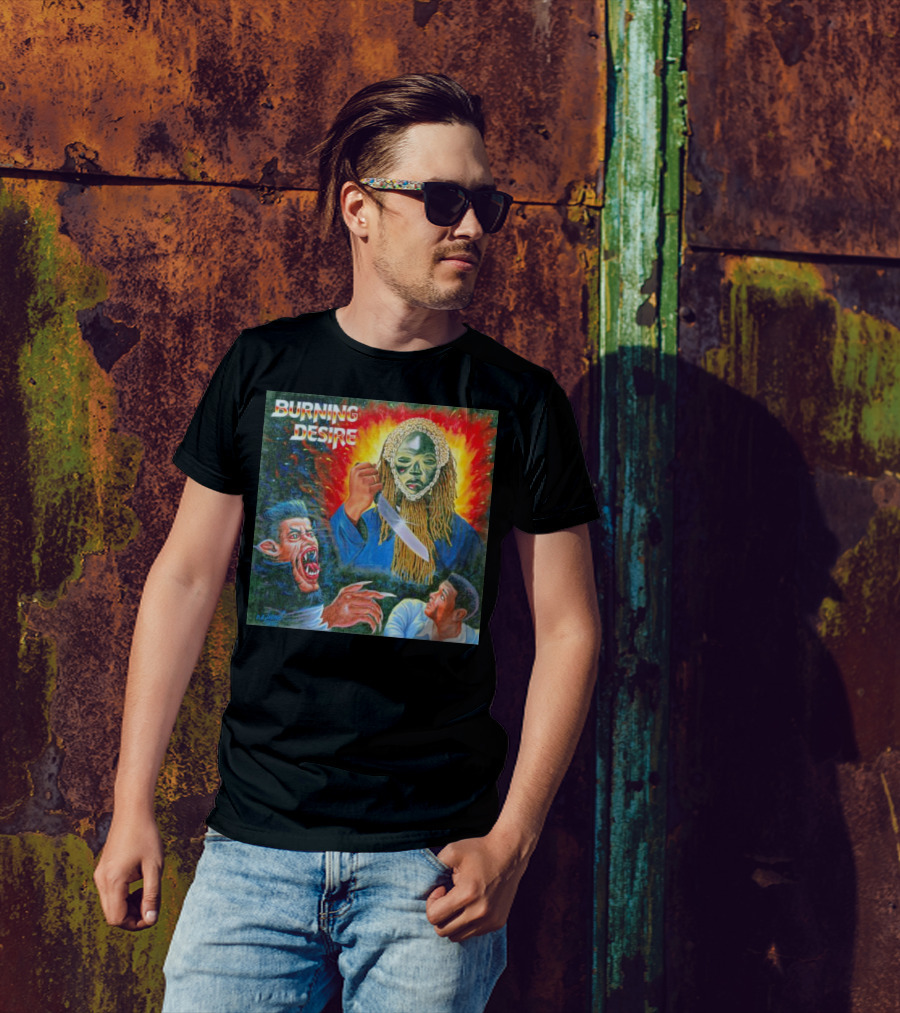 Burning Desire Album Cover Art Mask Knife Creature Mike T-Shirt