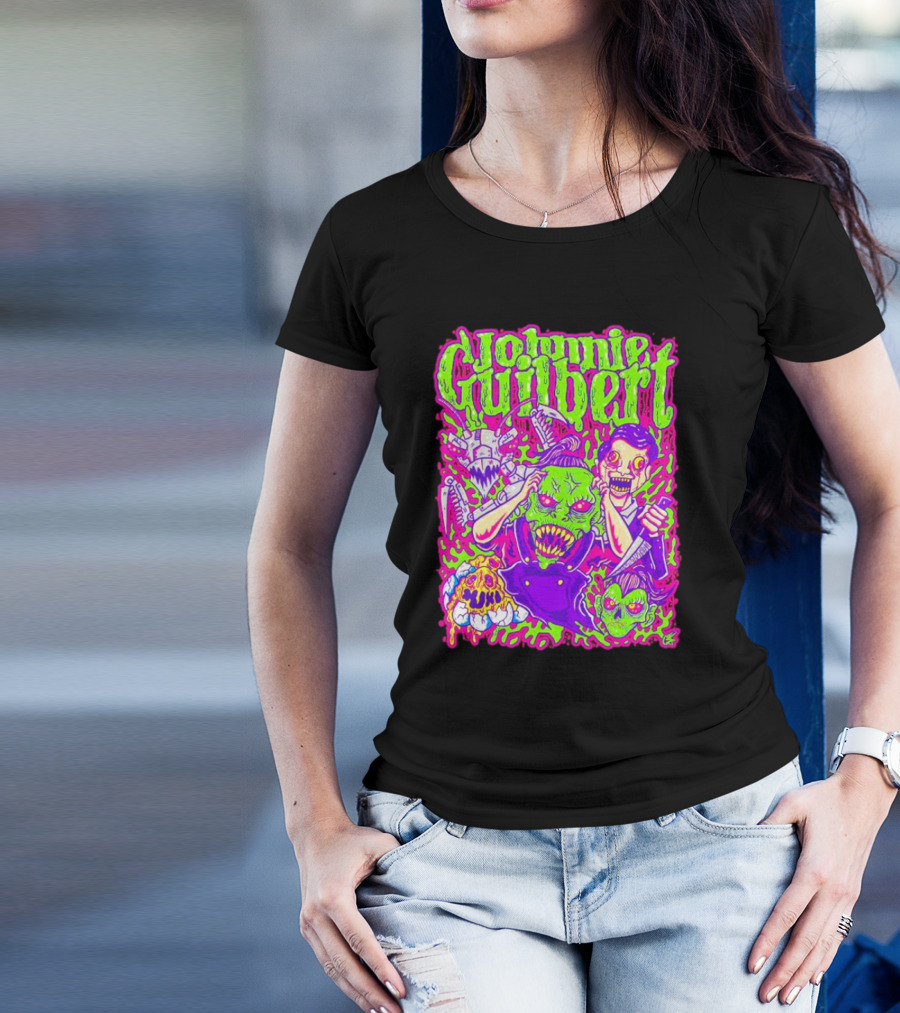 Johnnie Guilbert Haunted Ghouls Monster Faces T-Shirt