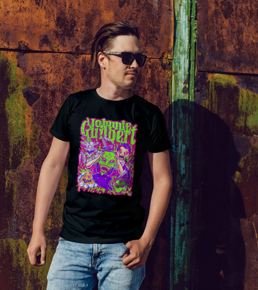 Johnnie Guilbert Haunted Ghouls Monster Faces T-Shirt