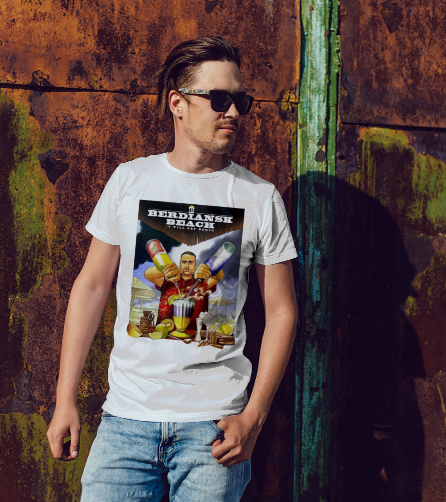 Saint Javelin Berdiansk Beach It Will Get Worse Cocktail Bartender Scene T-Shirt