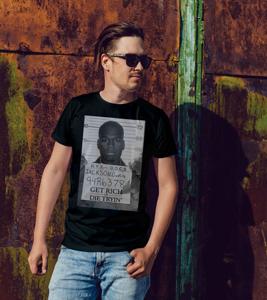 Get Rich Or Die Tryin' Curtis Jackson Mugshot N.Y.S. D.O.C.S. 94R6378 T-Shirt