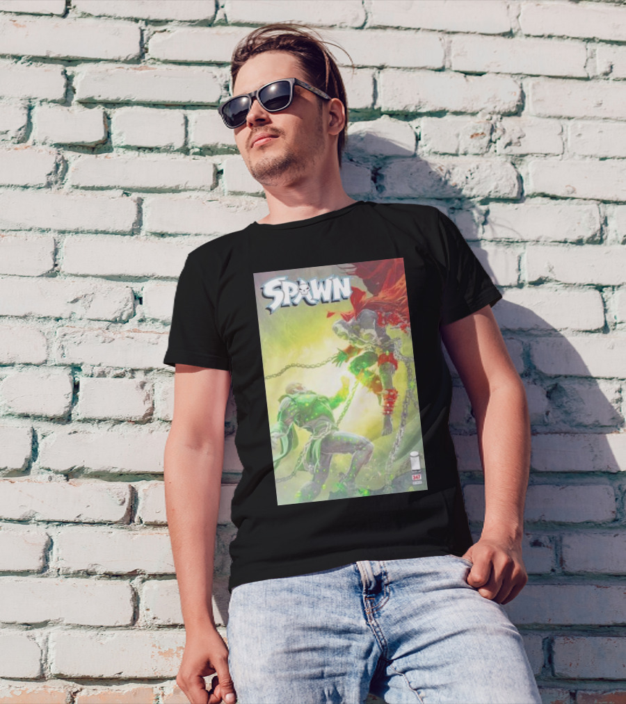 Spawn 347 Comic Cover Dark Hero Battle Chains T-Shirt